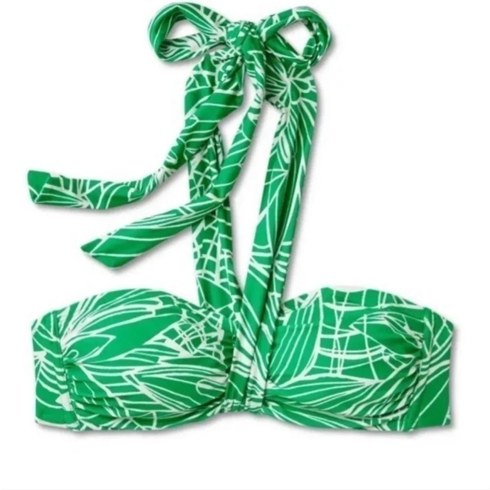 Tabitha Brown X Target Linear Leaf Halter Neck Bikini Top  3X NWOT